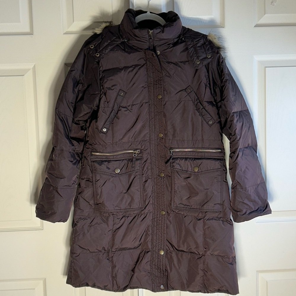 Jacob Connexion Women's Brown long Puffer Coat women’s size large